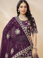 Deep Violet Art Silk Lehenga Choli